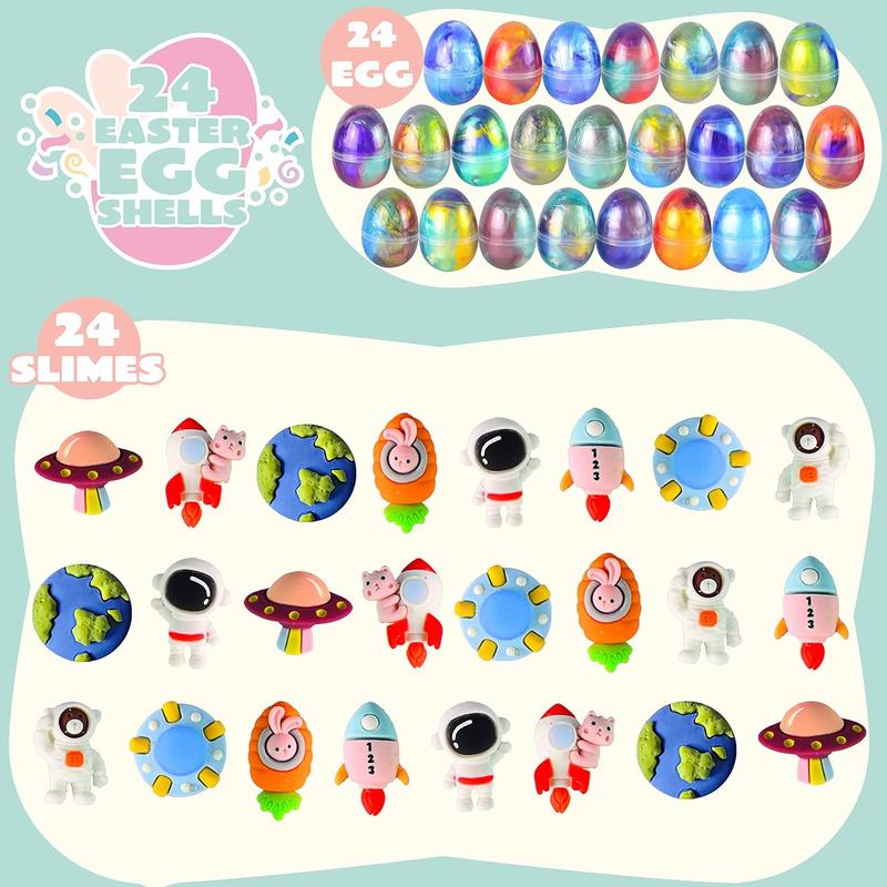 PlayGalaxy™ 12pcs Galaxy Slime Easter Eggs Filled With Slime
