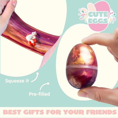 PlayGalaxy™ 12pcs Galaxy Slime Easter Eggs Filled With Slime